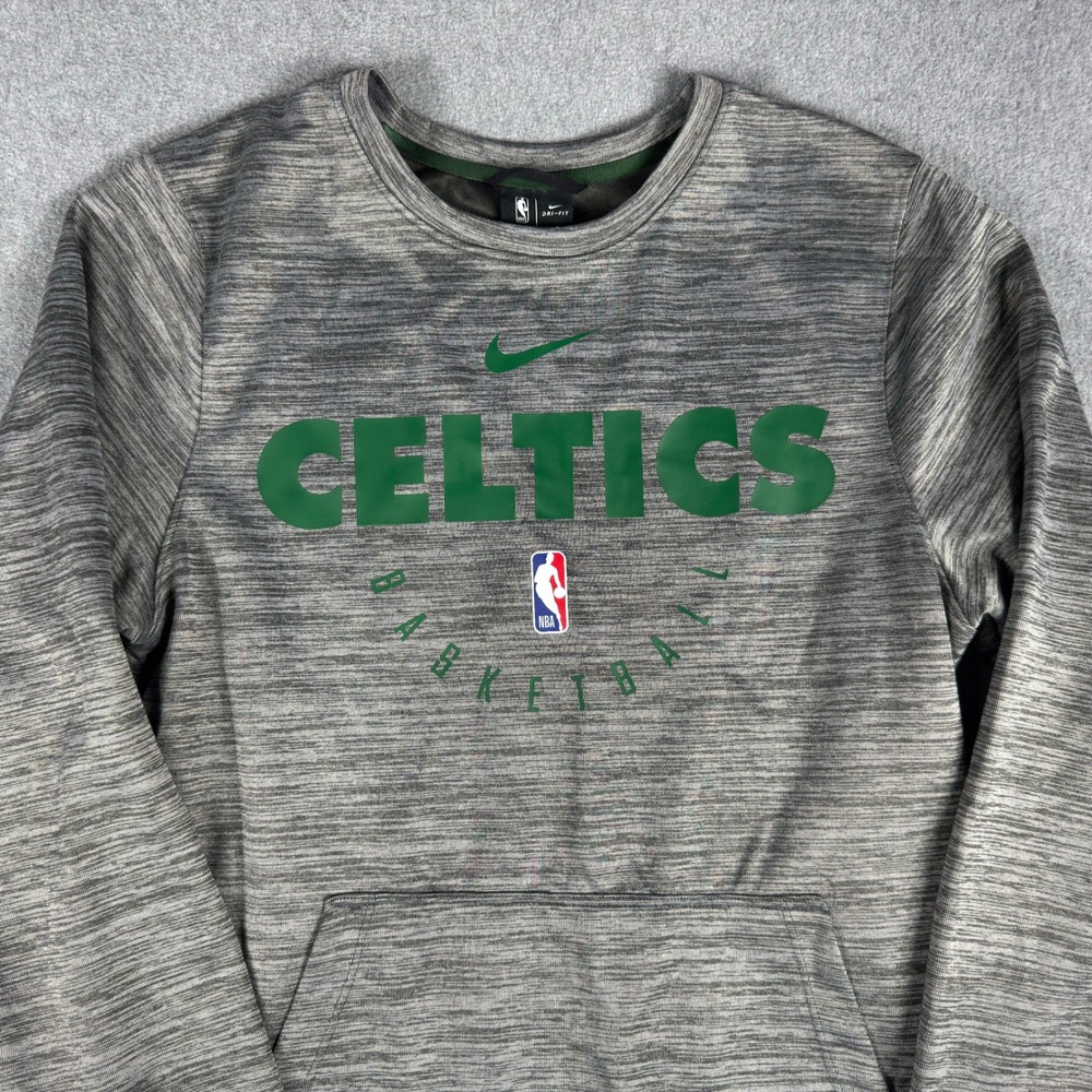 Boston Celtics Nike Dri Fit Mens Small Gray Sweatshirt Pullover NBA